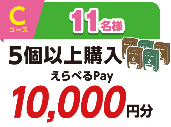 Cコース 11名様 5個以上購入 えらべるPay10,000円分